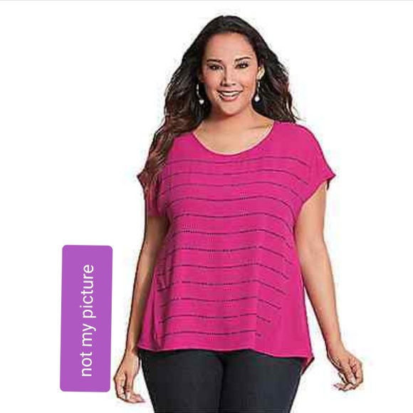 Hi-lo cap sleeve top - plus size - Picture 1 of 7